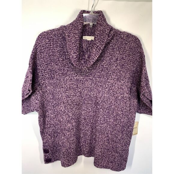-2. Coldwater Creek Women's Marled Relaxed Textured Sweater Purple Size S/M NWT - Picture 1 of 9